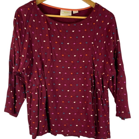 Anthropologie Maeve Multicolored‎ Dottie Embroidered Blouse Size XS - Picture 4 of 10